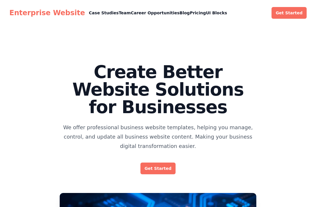 A modern enterprise website template built with Next.js and Tailwind CSS, supporting static site generation (SSG).